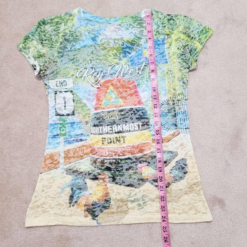 KEY WEST Florida Women's Burnout T-shirt 100% Cotton Made In USA Size Large - Picture 6 of 7